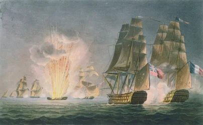 Captura do Rivoli, 22 de fevereiro de 1812, gravada por T. Sutherland para "A Cronologia Naval da Grã-Bretanha", de J. Ralfe, publicada em 1820